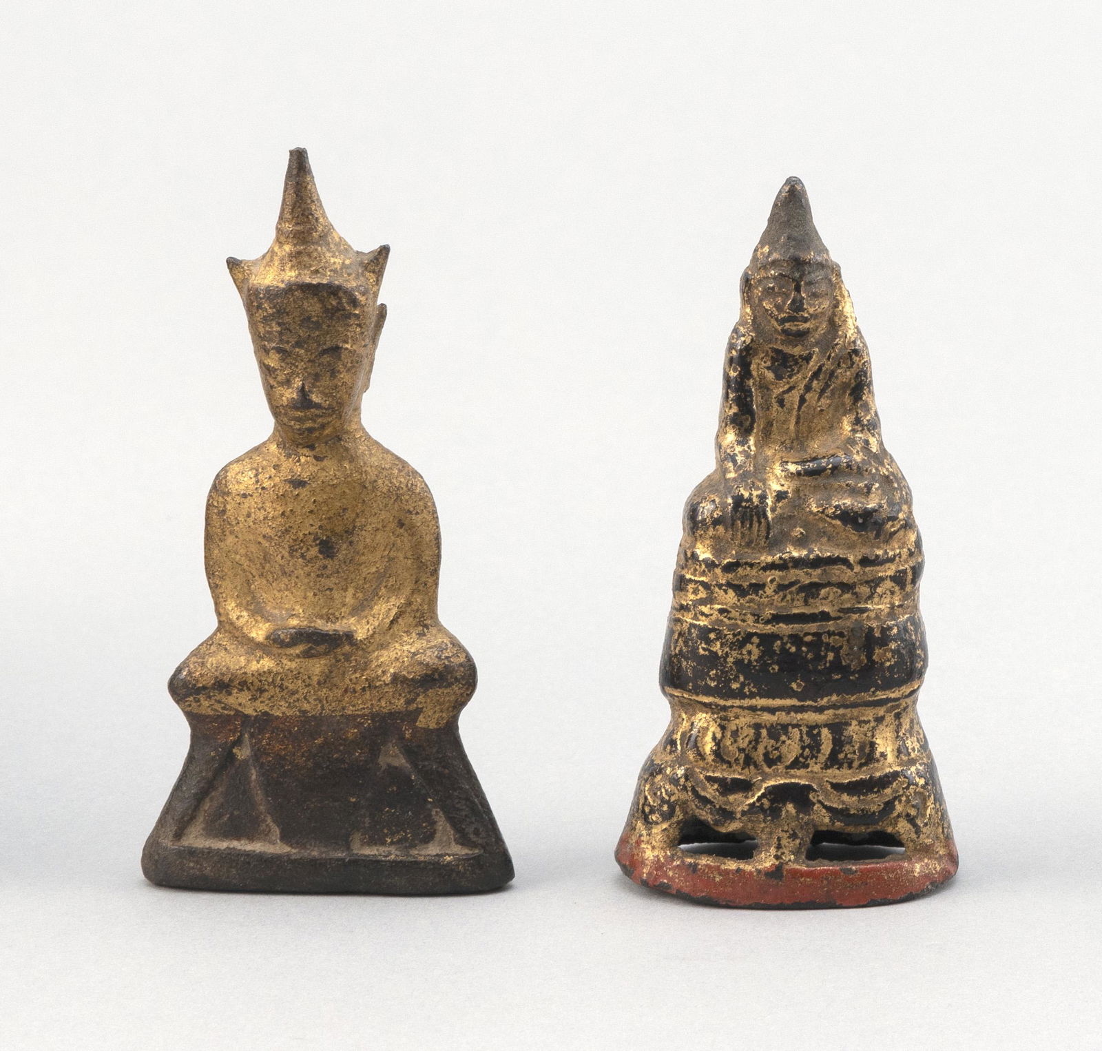 TWO SUKHOTHAI GILT BRONZE BUDDHAS 18th-19th Centuries (1 of 2)
