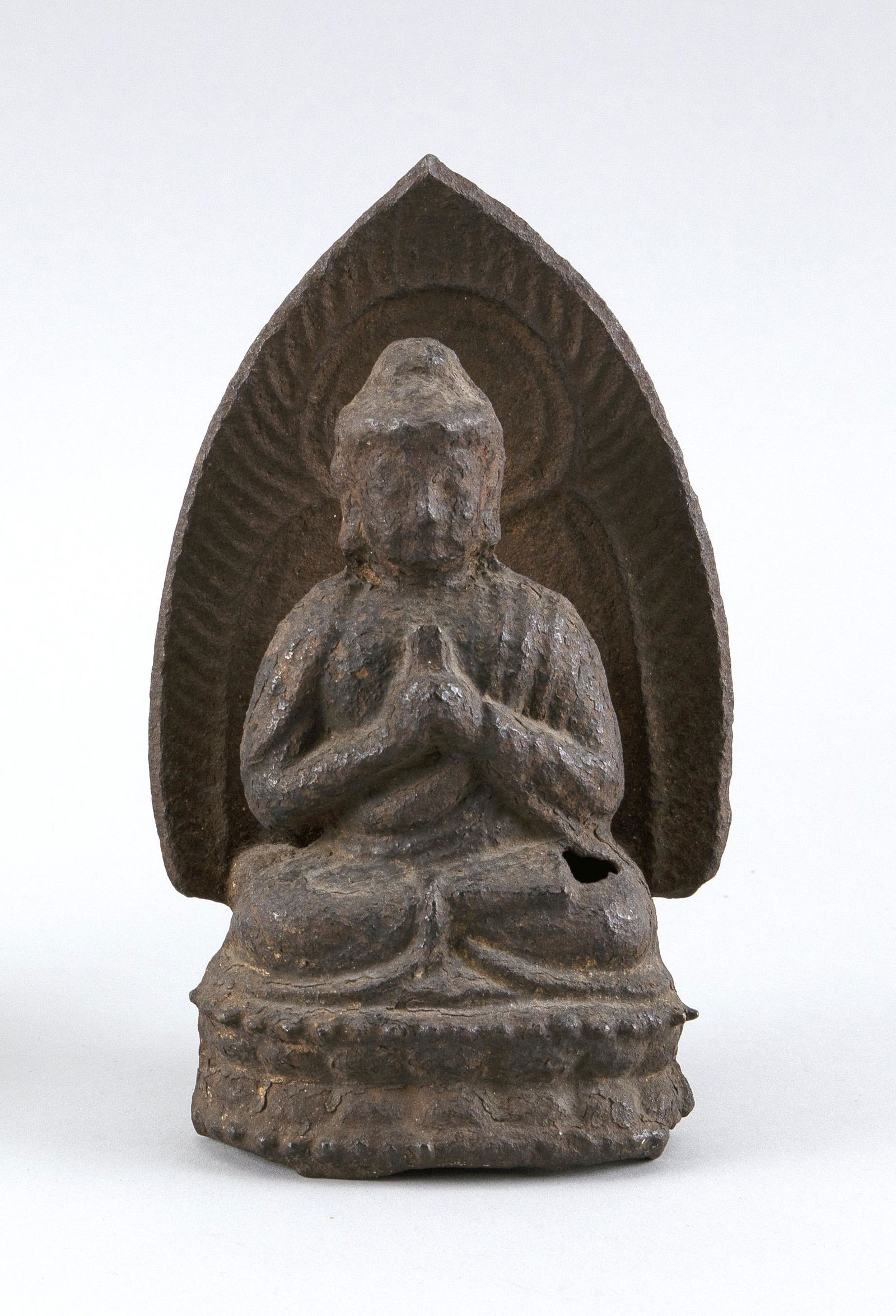 CHINESE CAST METAL FIGURE OF BUDDHA Height 7". (1 of 4)