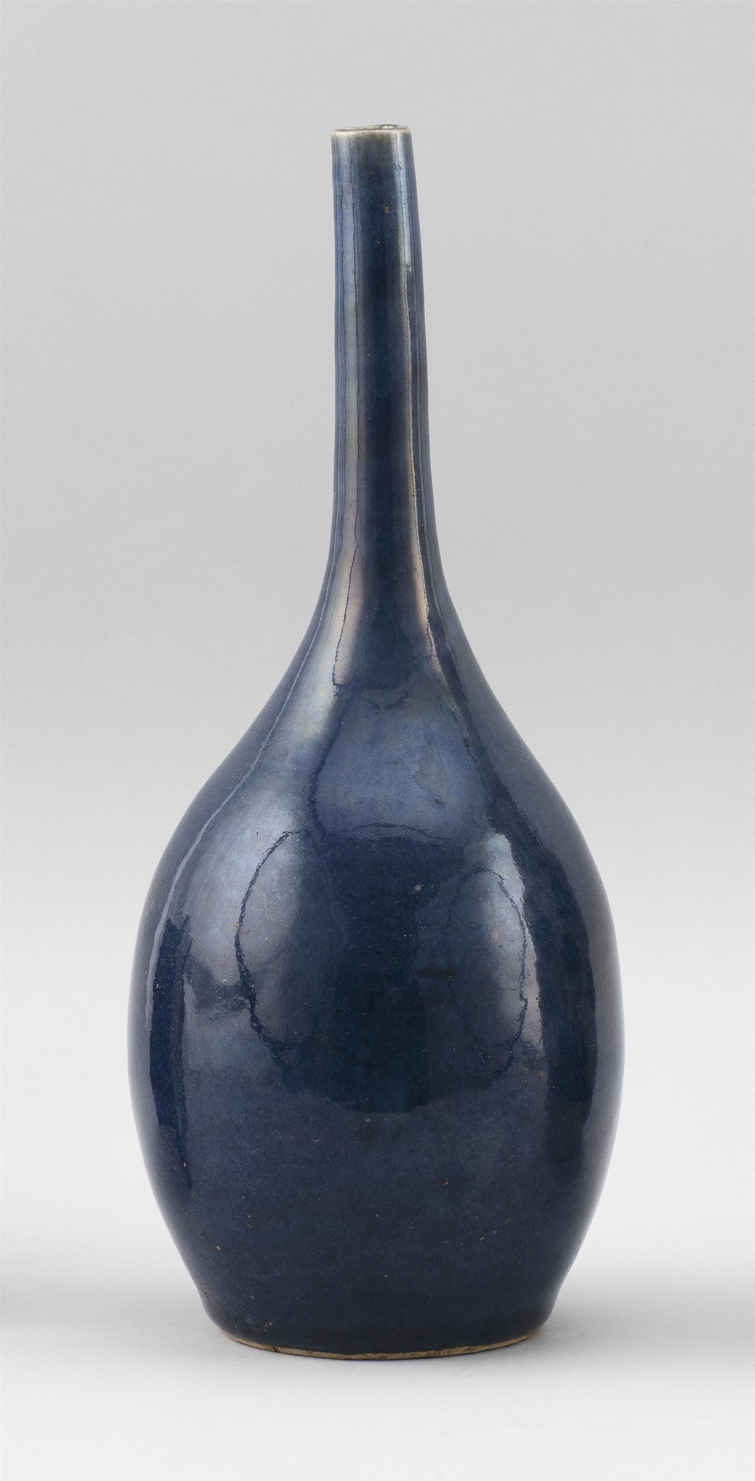 CHINESE BLUE GLAZE PORCELAIN VASE Ming Dynasty, 17th (1 of 3)