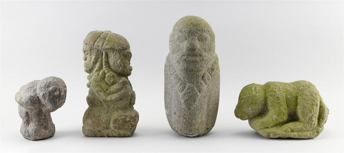 FOUR STONE AND COMPOSITE GARDEN ORNAMENTS (1 of 2)