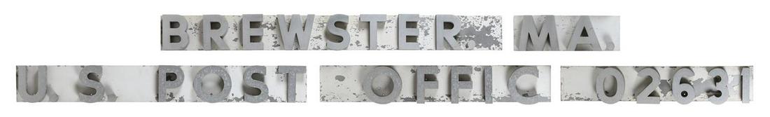 VINTAGE POST OFFICE SIGN FROM BREWSTER, MASSACHUSETTS (1 of 2)