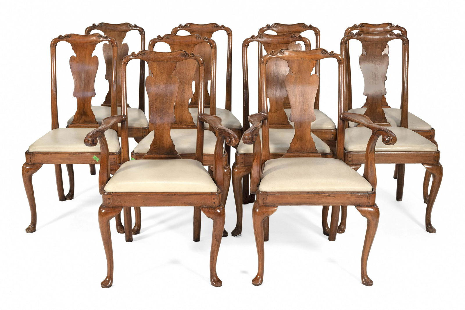 SET OF TEN QUEEN ANNE-STYLE CHAIRS Late 19th Century (1 of 2)