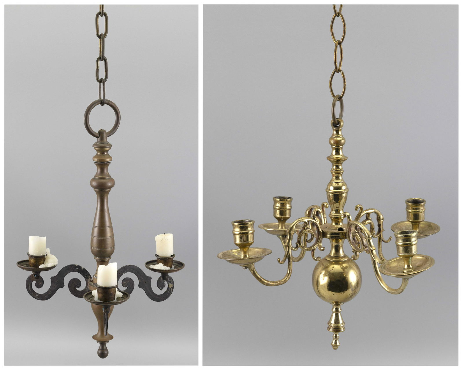 TWO HANGING CANDLE LIGHTING DEVICES 20th Century (1 of 3)