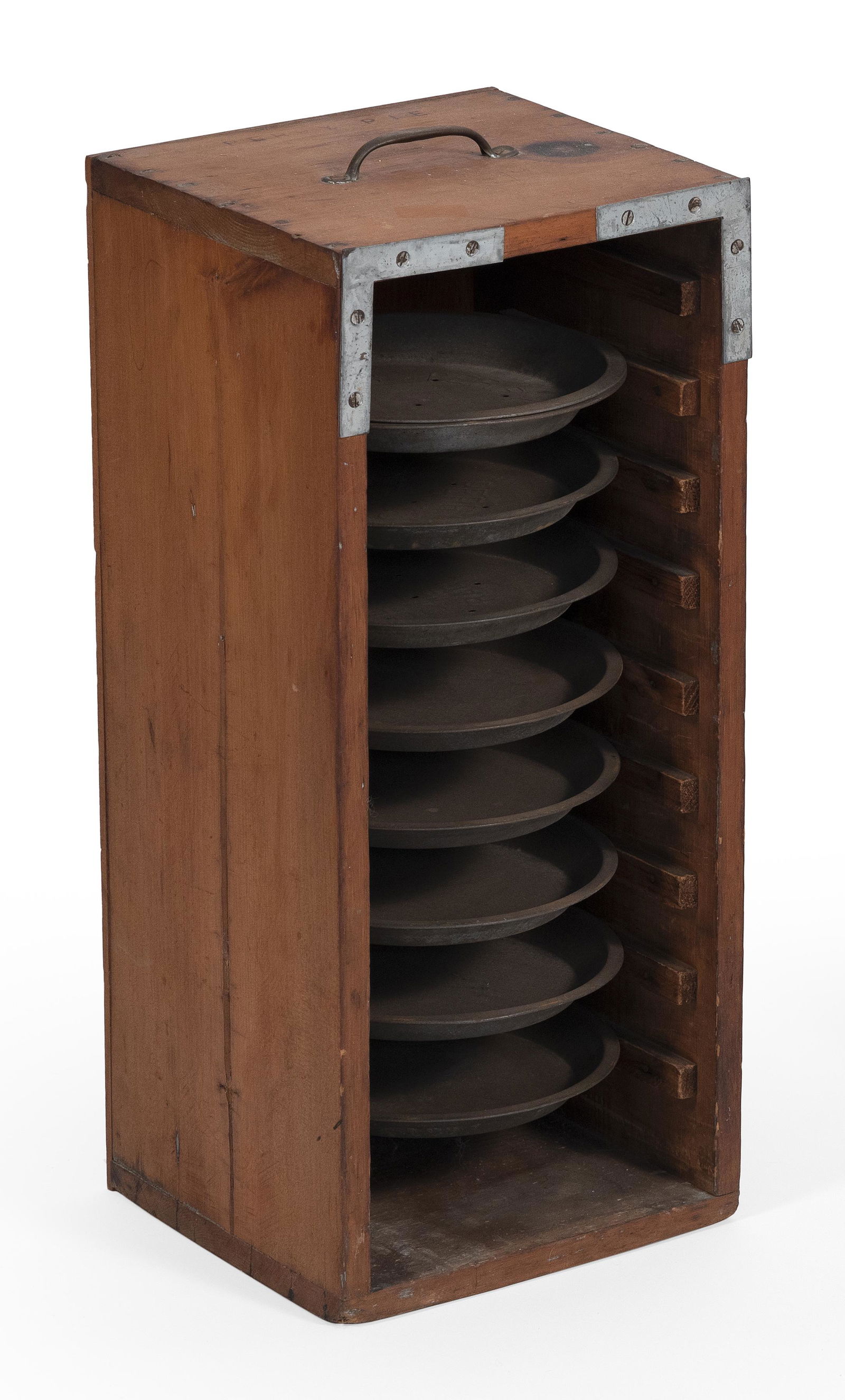 "PERRY'S PIES" WOODEN PIE RACK 20th Century Tin (1 of 2)