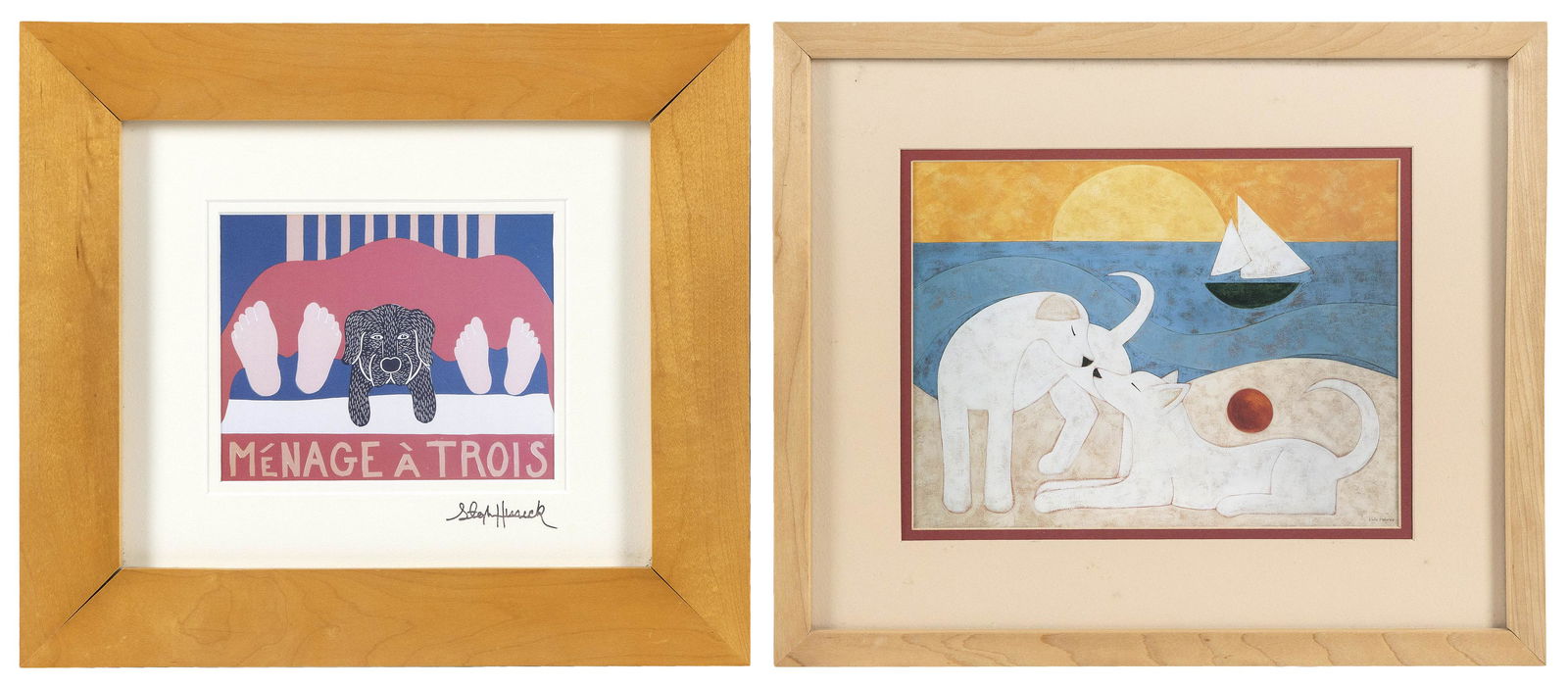 TWO DOG-THEMED PRINTS Late 20th Century (1 of 1)