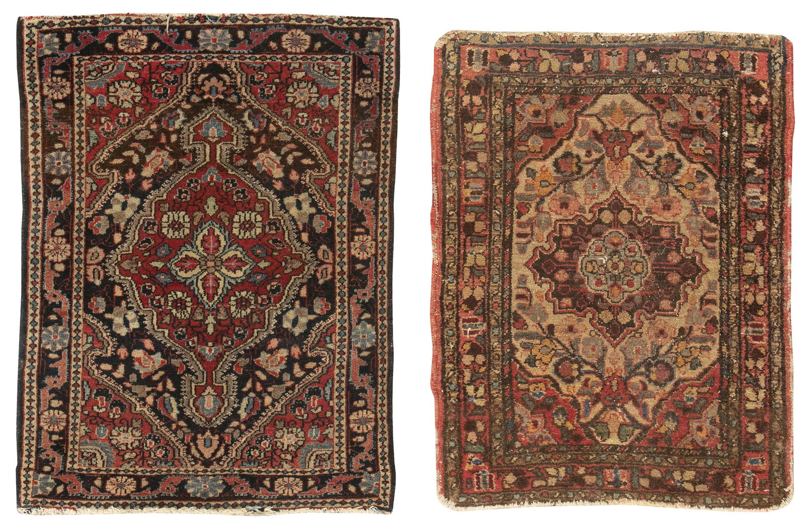 TWO ORIENTAL RUGS: HAMADAN AND JOSAN SAROUK MATS 2'0" x (1 of 1)