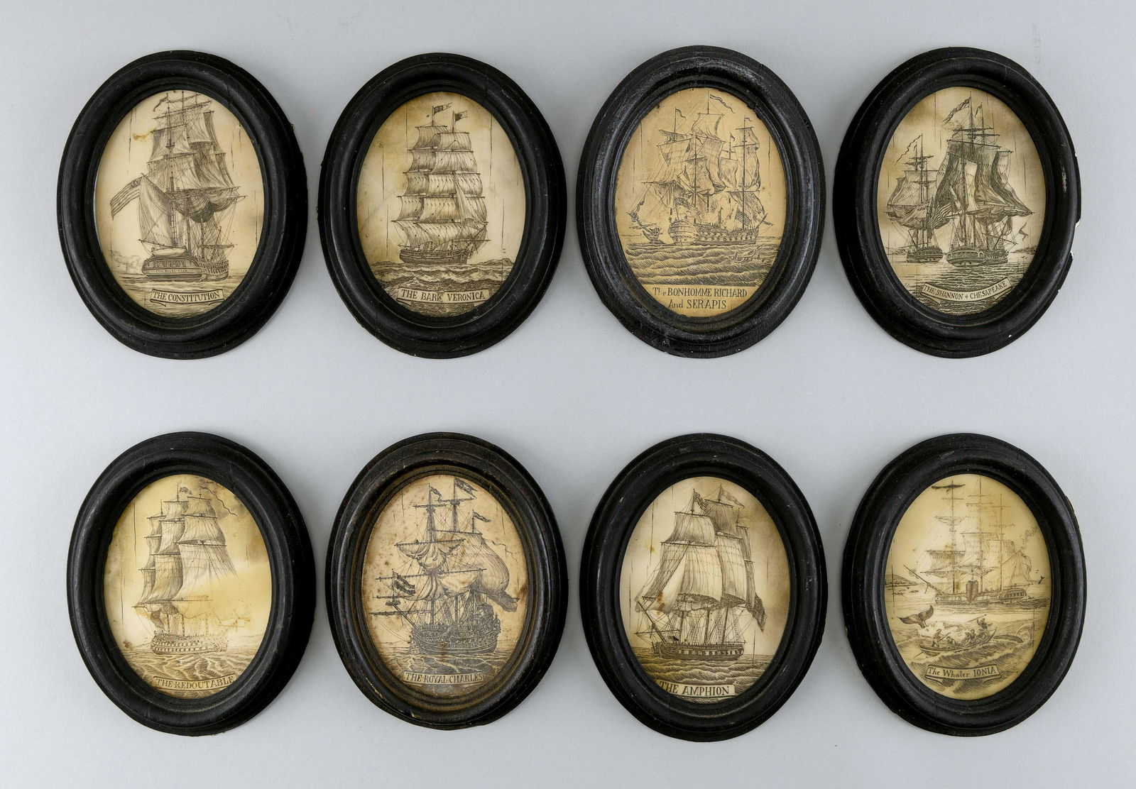 EIGHT POLYMER MINIATURE MARITIME SCENES 20th Century (1 of 2)