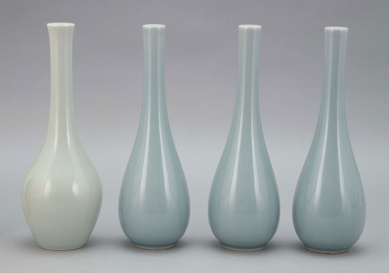 TWO PAIRS OF CHINESE LIGHT CELADON PORCELAIN BOTTLE (1 of 2)