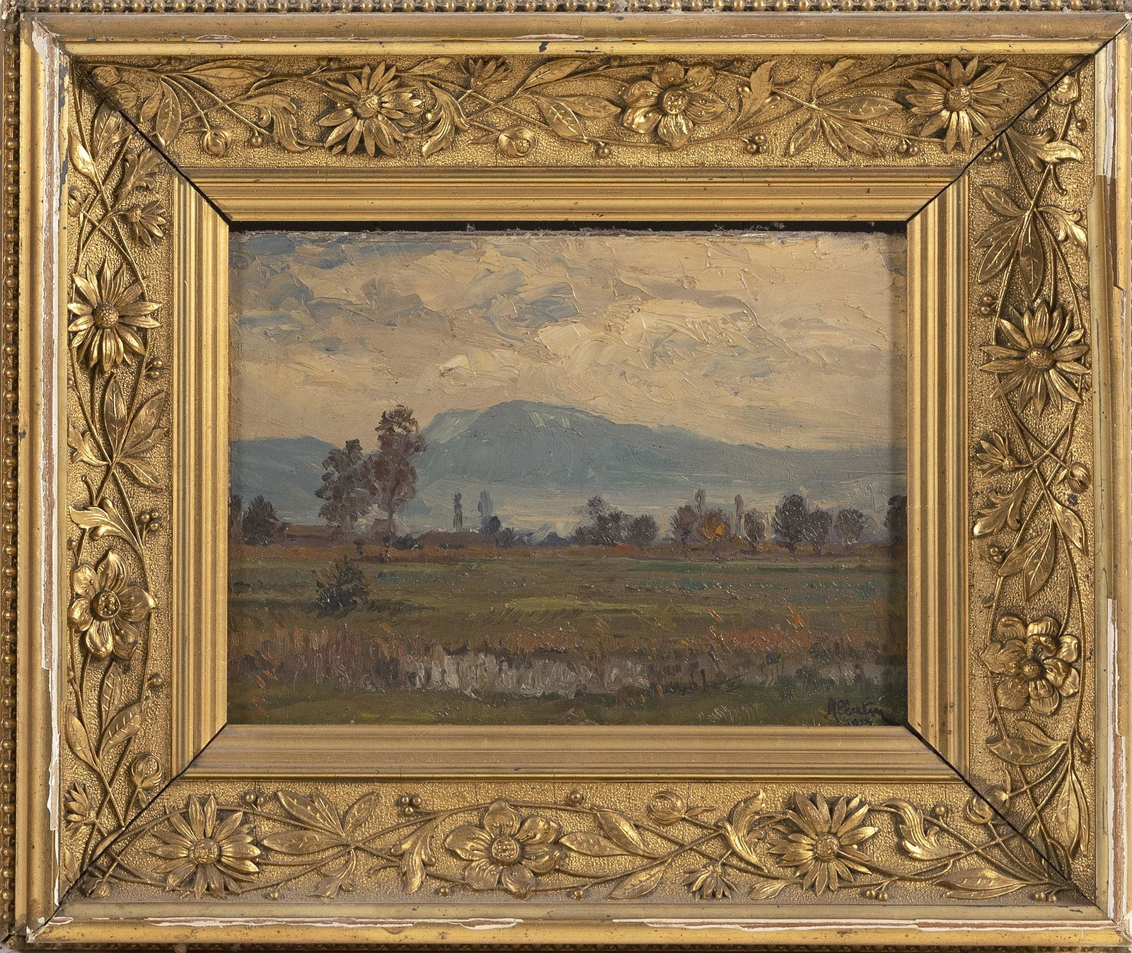 ANDRE LEON ALBERTIN FRANCE, 1867-1933: ANDRE LEON ALBERTIN FRANCE, 1867-1933Mountain landscape. Signed lower right "Albertin”.Oil on board, 7.5" x 10". Framed 14" x 16". Oil on board, 7.5" x 10". Framed 14" x 16".