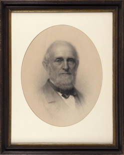 CHARLES YARDLEY TURNER Maryland/New York, 1850-1919: CHARLES YARDLEY TURNER Maryland/New York, 1850-1919 Portrait of a Stonington, Connecticut sea captain. Signed and dated lower center “C.W. Turner 1878”. Charcoal on paper, 23” x 18” sight.