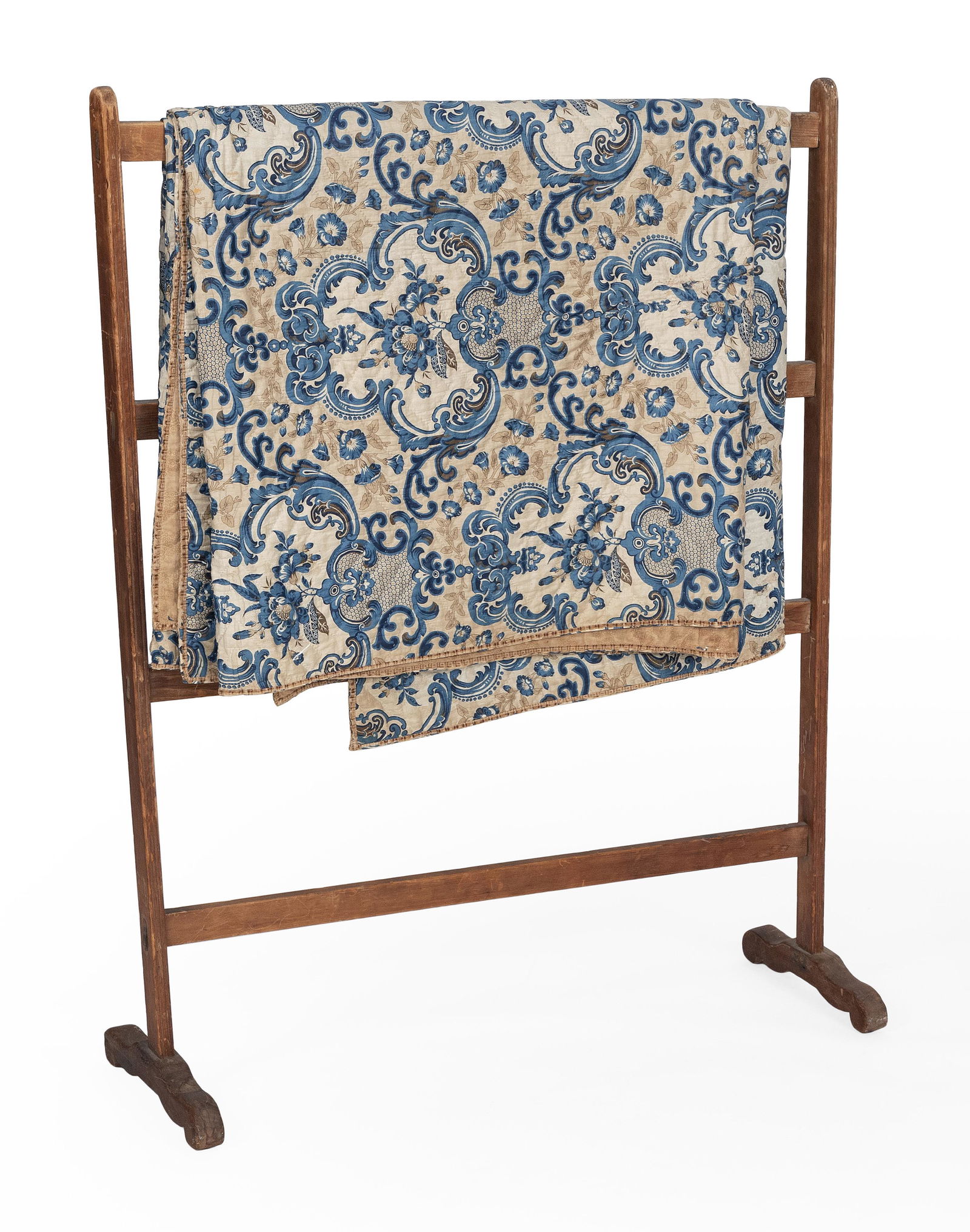 QUILT RACK WITH A QUILT   Late 19th Century  Pine rack (1 of 5)