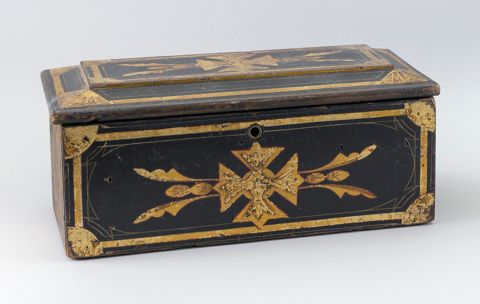 GILT-DECORATED DOCUMENT BOX   Late 19th Century  In (1 of 3)