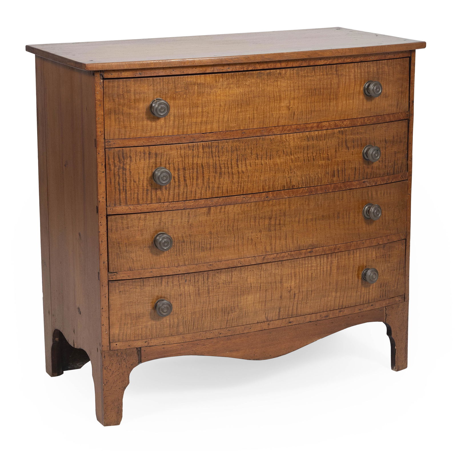 SHERATON BOWFRONT CHEST OF DRAWERS   First Half of the (1 of 2)