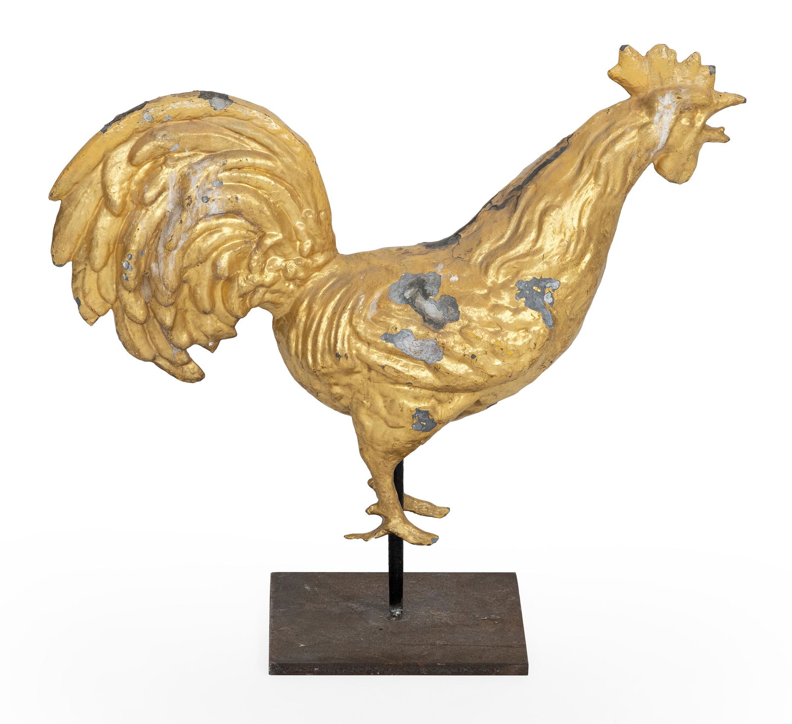 GILT METAL ROOSTER WEATHER VANE   America, Early 20th (1 of 2)