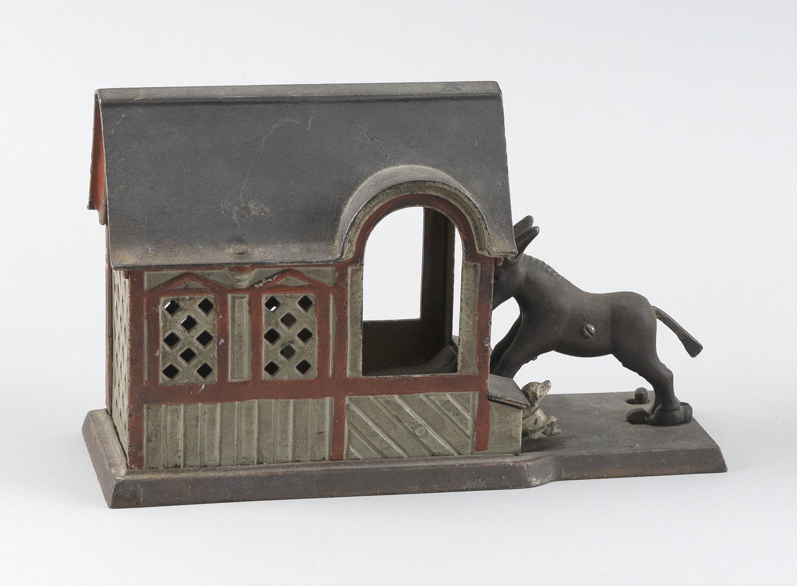 STEVENS MULE ENTERING BARN MECHANICAL BANK (1 of 2)