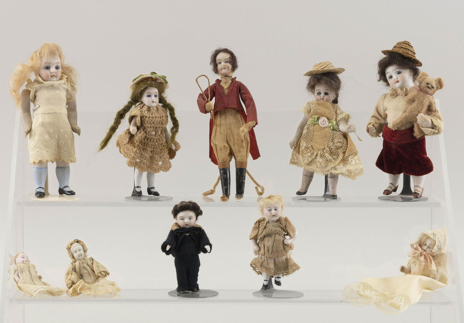 TEN SMALL GERMAN BISQUE DOLLS (1 of 1)