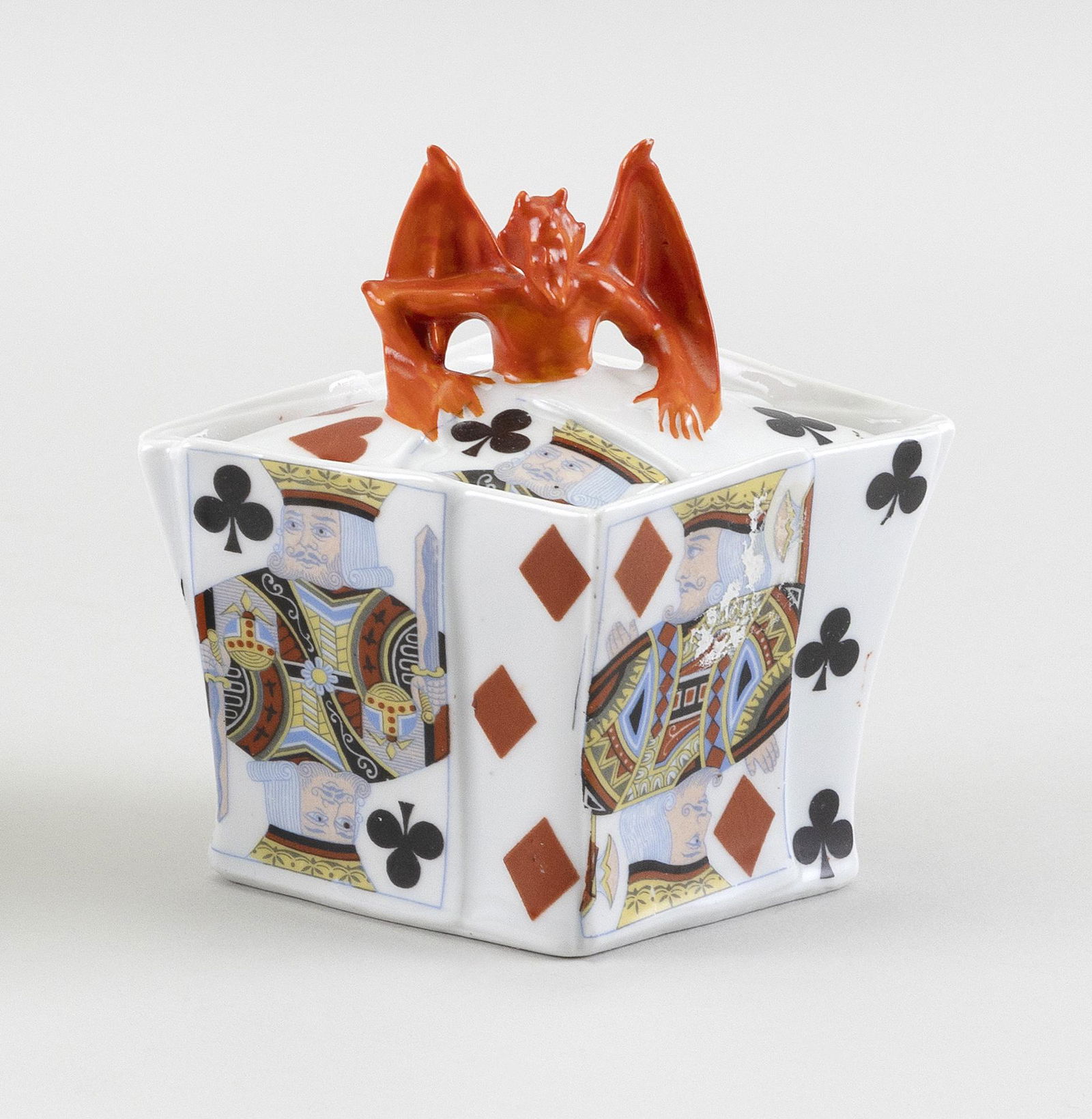 ROYAL BAYREUTH PORCELAIN DEVIL AND PLAYING CARDS (1 of 2)