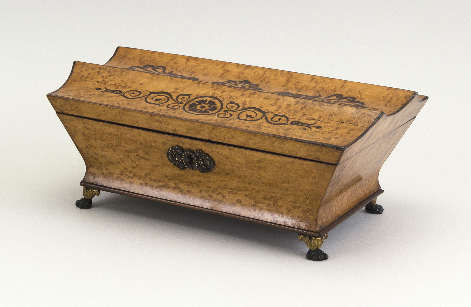 REGENCY DOCUMENT BOX 19th Century In bird's-eye maple (1 of 3)