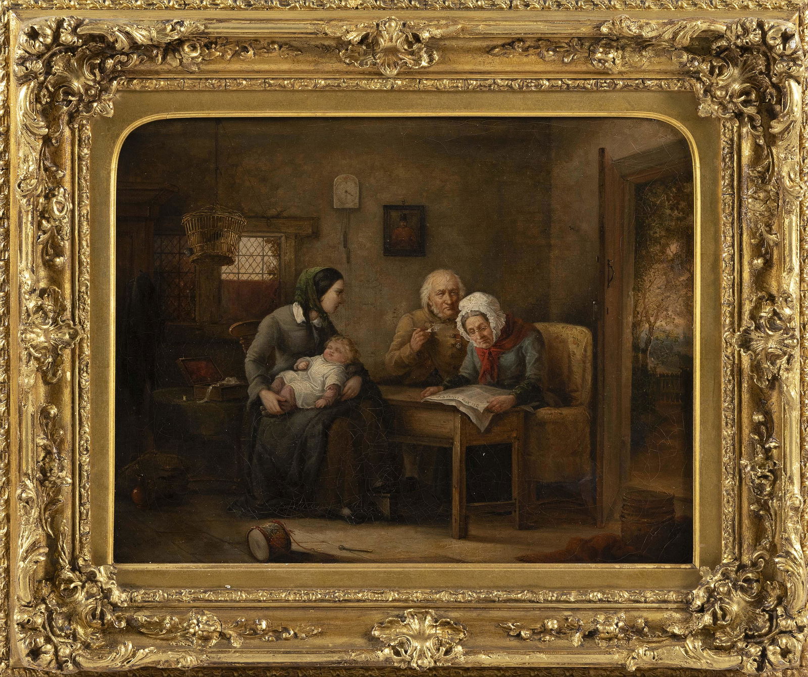 JOHN BARKER England 1811-1886 Interior scene with an (1 of 2)