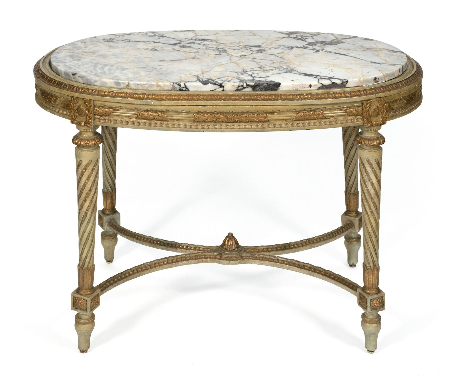 FRENCH PAINTED AND GILDED OVAL SALON TABLE 19th Century (1 of 2)