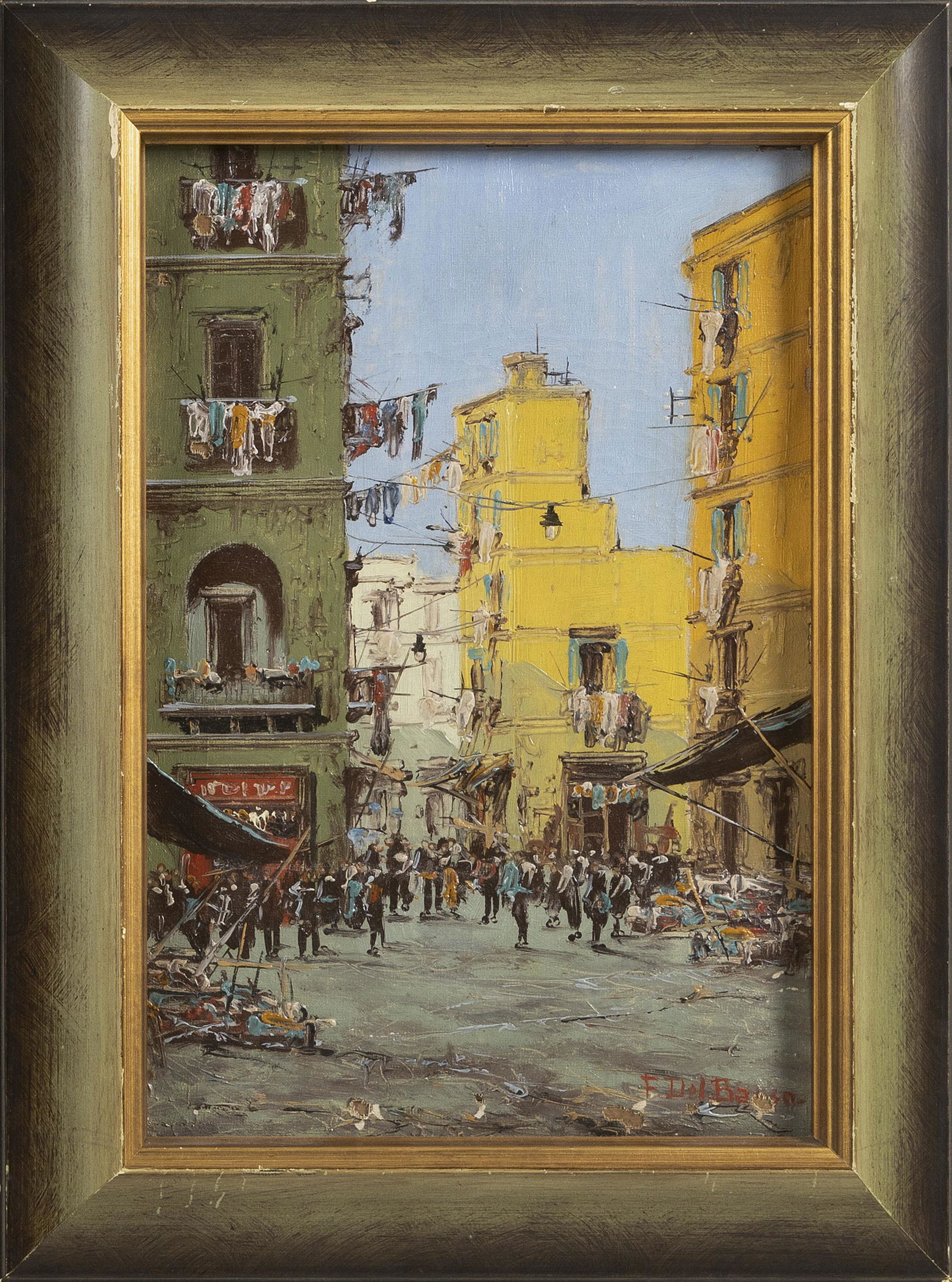 FERNANDO DEL BASSO Italy 1887-1971 A street market. (1 of 2)