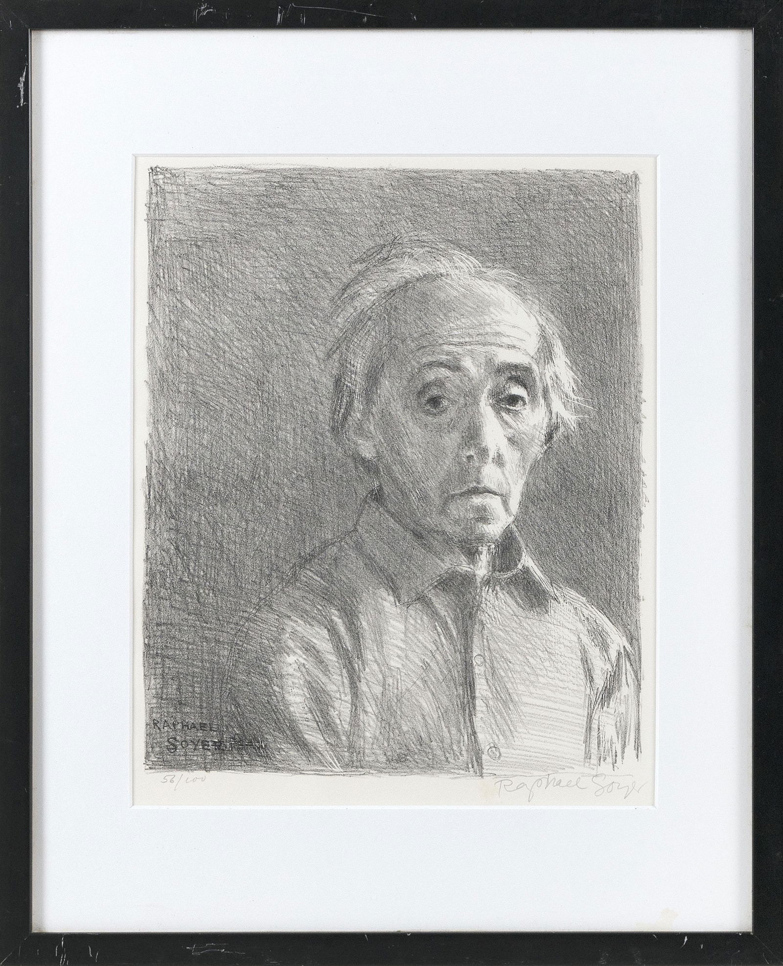 RAPHAEL SOYER New York 1899-1987 Self portrait. Signed (1 of 2)