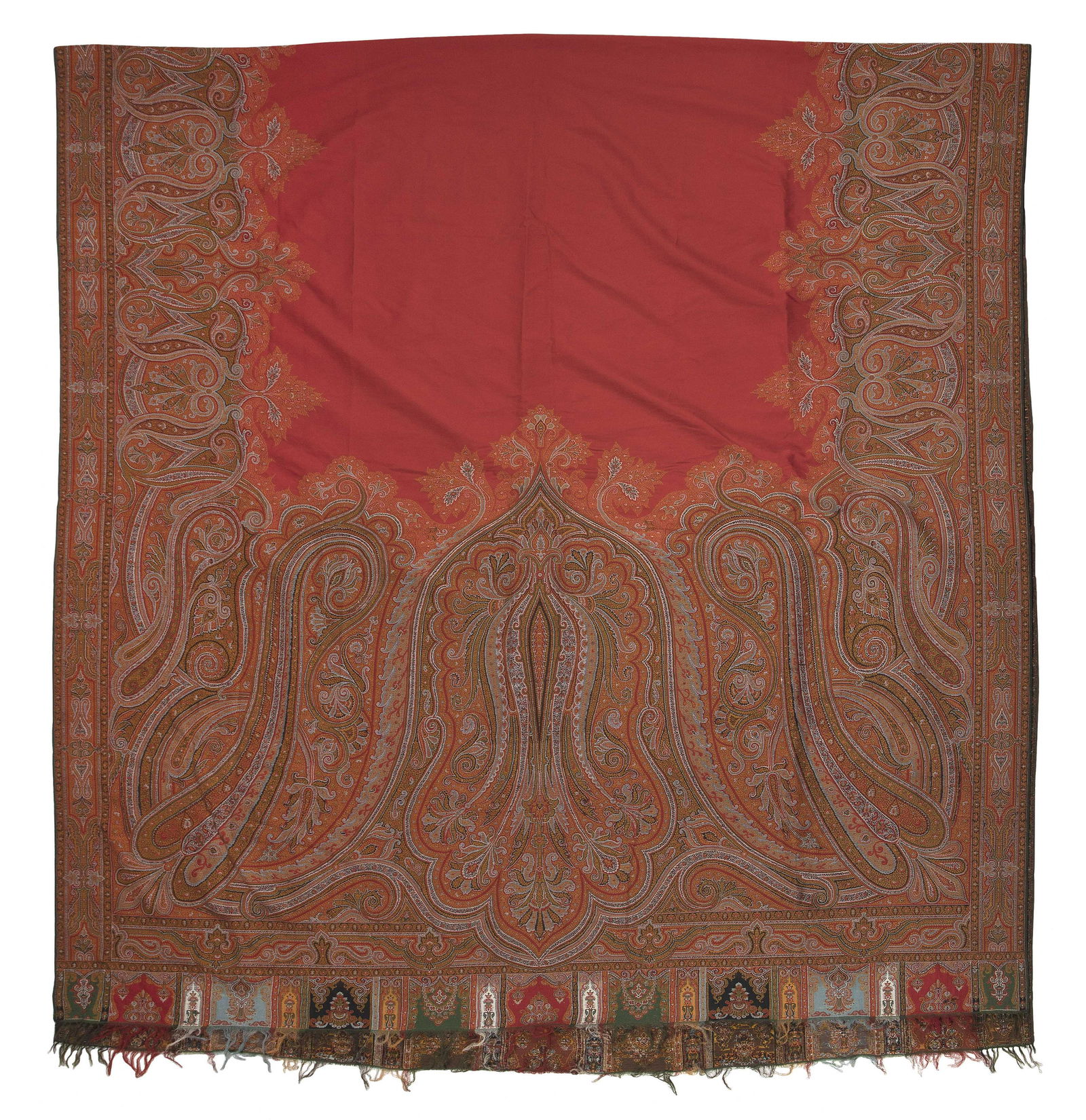 ANTIQUE PAISLEY SHAWL OR TABLECLOTH 19th Century 126” x (1 of 1)