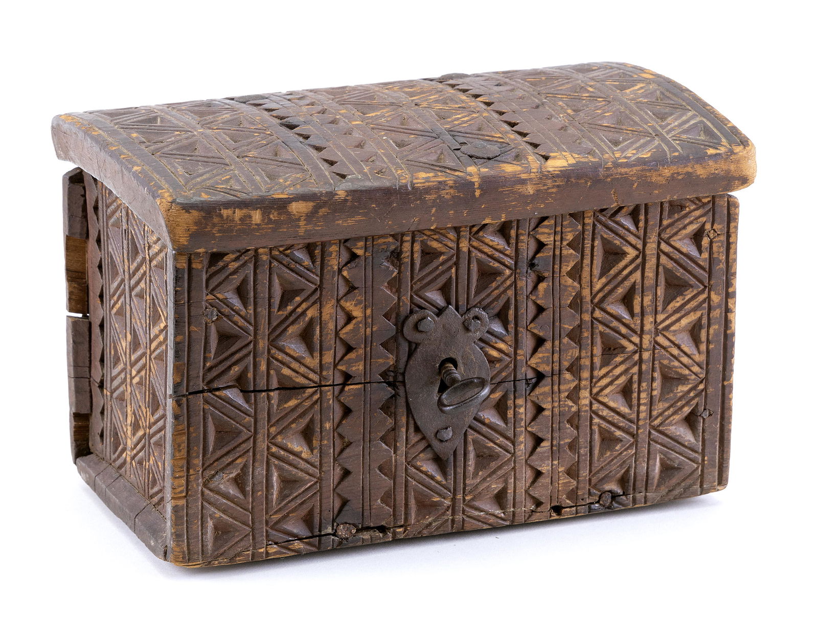 CONTINENTAL GOUGE-CARVED PINE DOCUMENT BOX 18th Century (1 of 3)