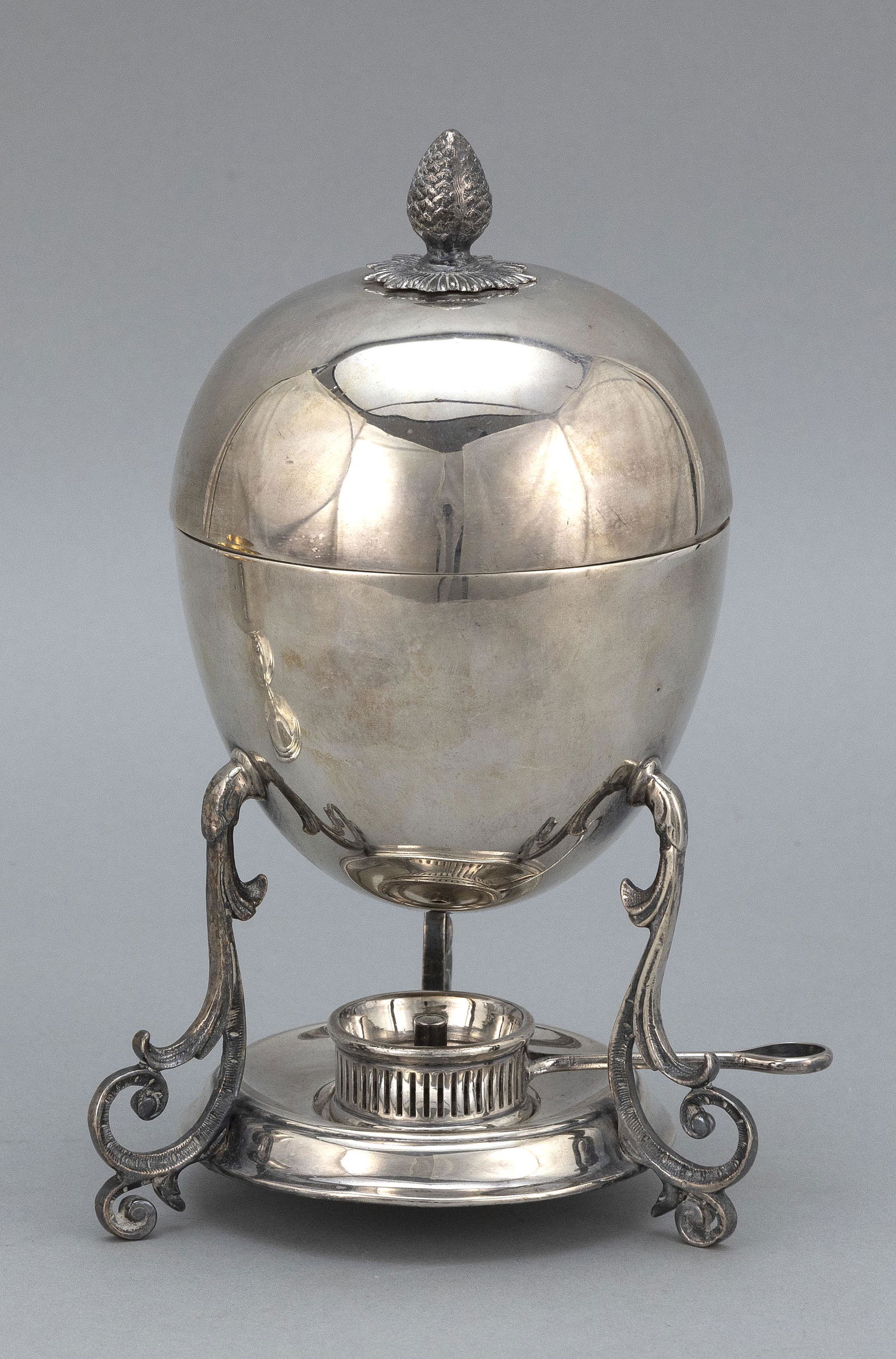 ENGLISH SILVER PLATED EGG CODDLER Circa 1900 Egg-form, (1 of 2)