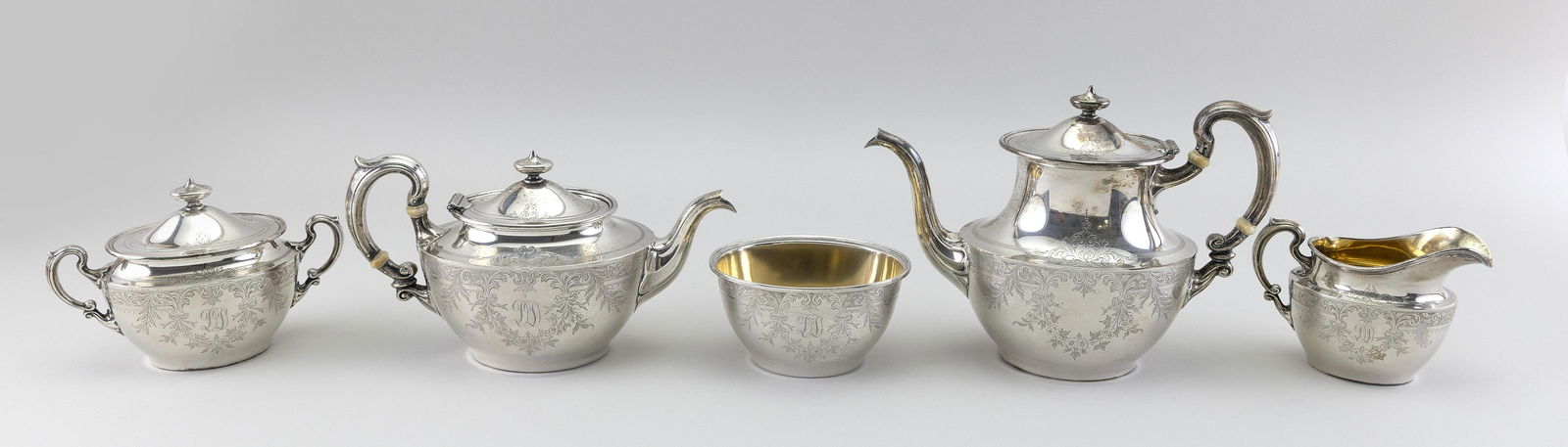 GORHAM STERLING SILVER FIVE-PIECE TEA AND COFFEE (1 of 3)