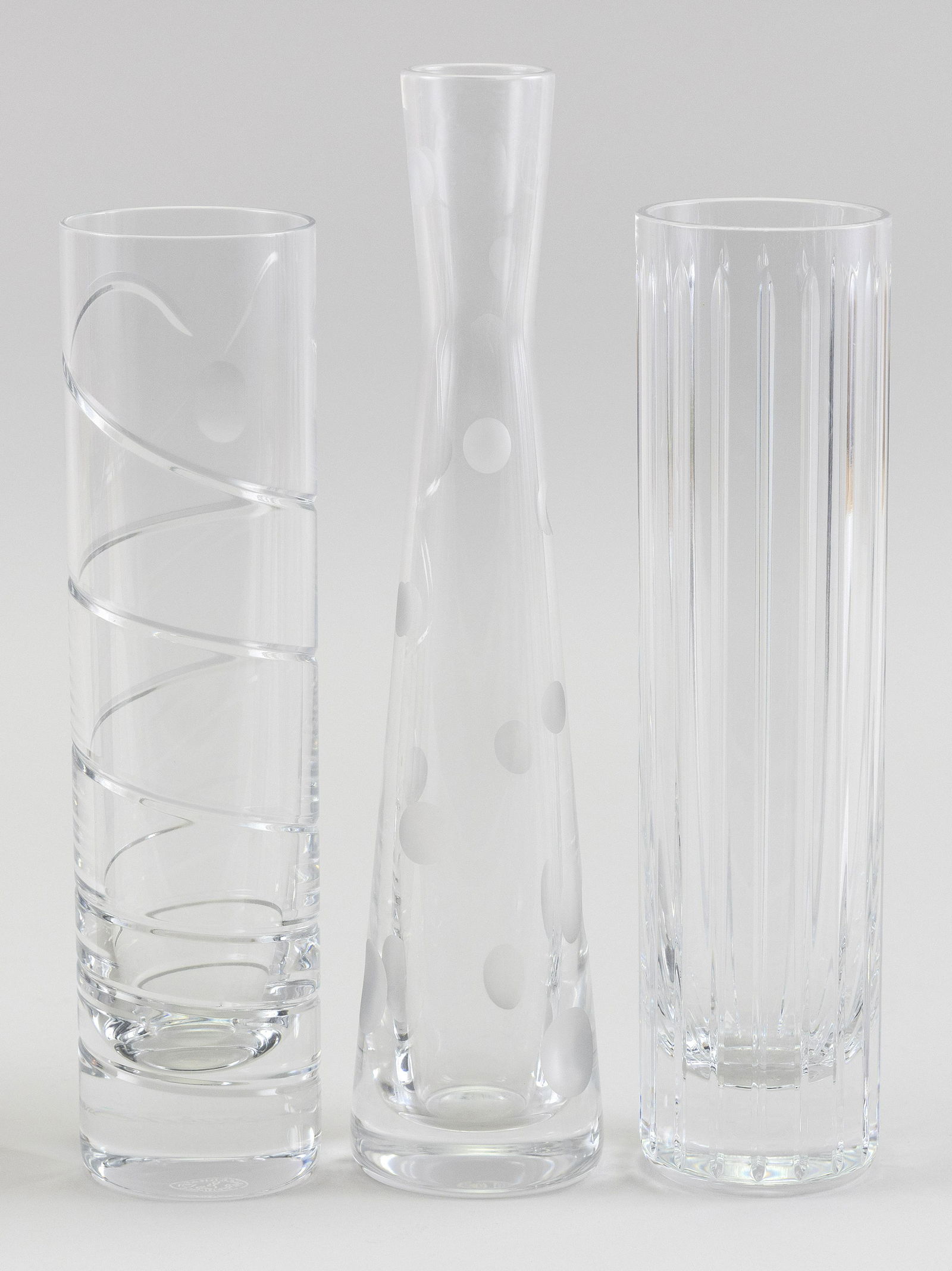 THREE CONTEMPORARY BACCARAT CRYSTAL VASES Late 20th (1 of 3)