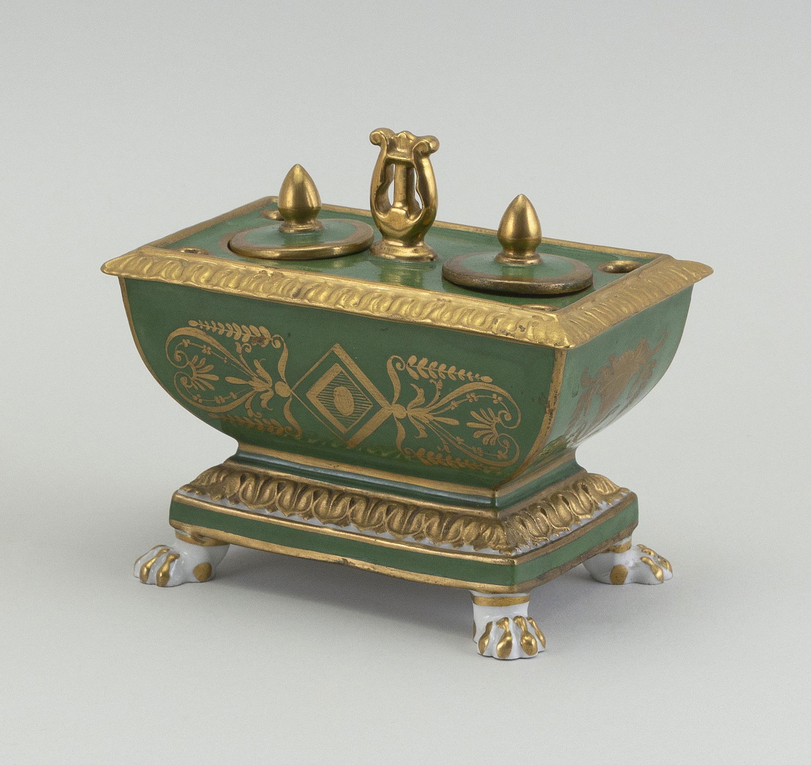 NAPOLEONIC SEVRES PORCELAIN INKWELL France, Late 19th (1 of 2)