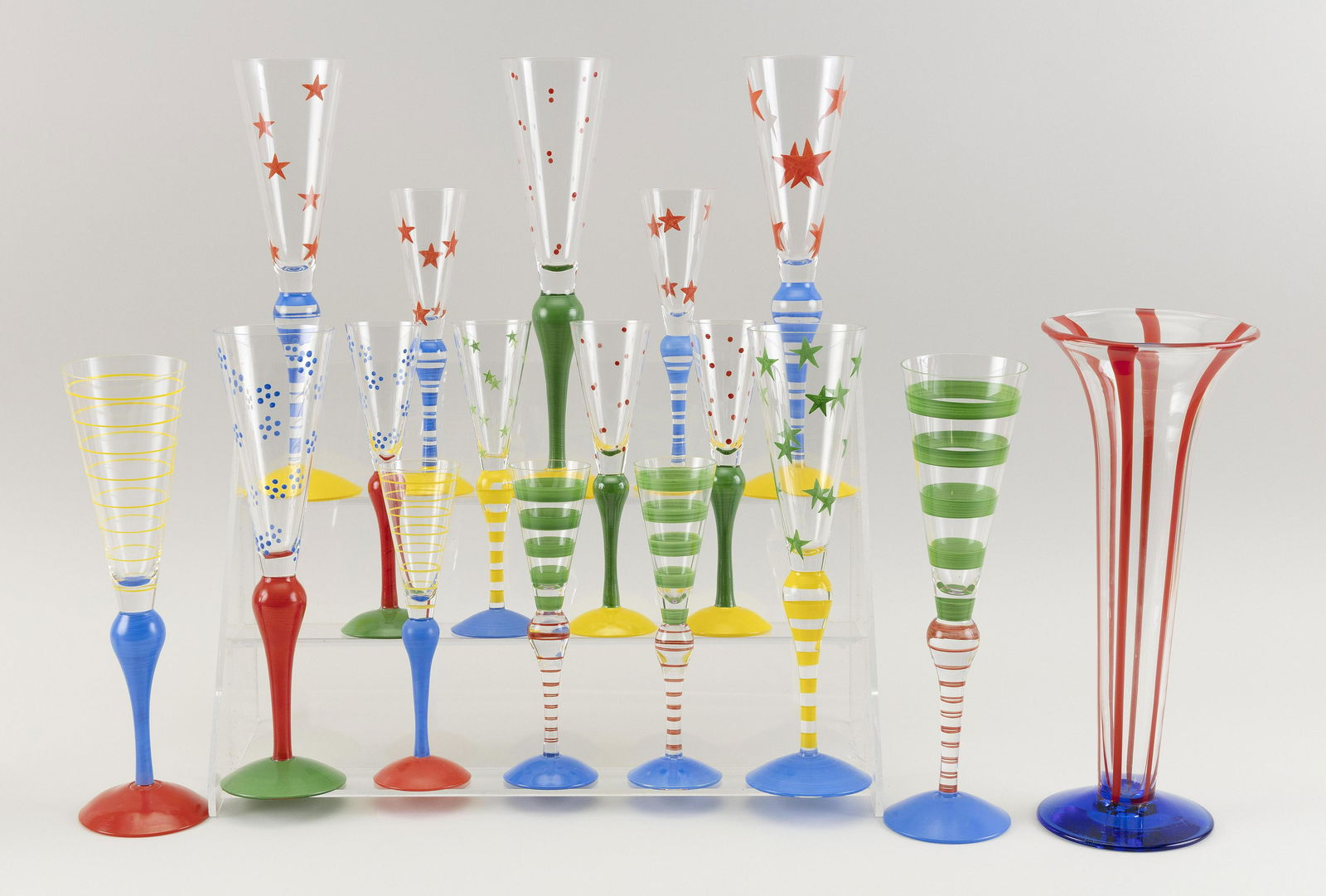 SEVENTEEN PIECES OF ORREFORS “CLOWN” CRYSTAL DESIGNED (1 of 2)
