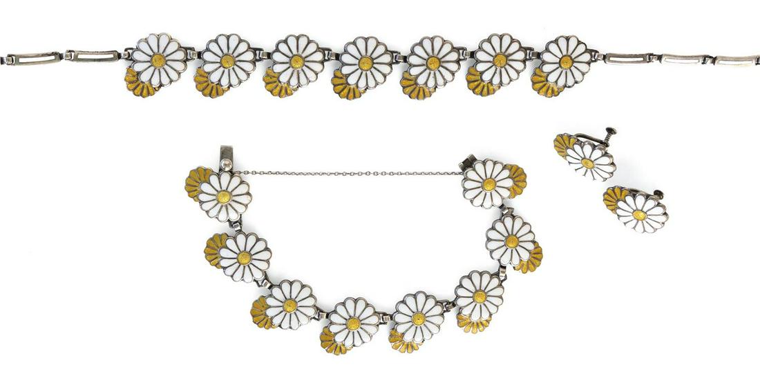 THREE-PIECE MARGOT DE TAXCO STERLING SILVER AND ENAMEL (1 of 2)