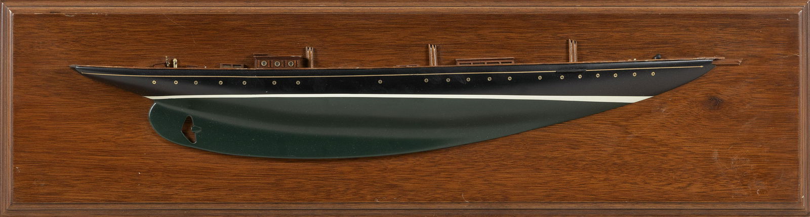 MOUNTED HALF HULL MODEL OF THE YACHT "ATLANTIC" (1 of 2)