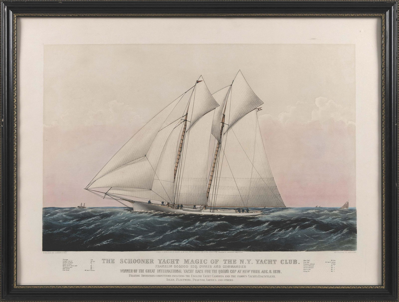 PORTRAIT OF THE SCHOONER YACHT "MAGIC" 20th Century 23" (1 of 2)