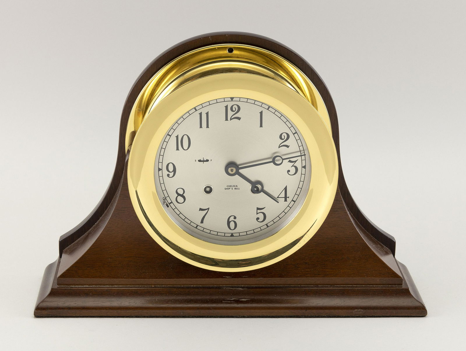 CHELSEA BRASS SHIP’S BELL CLOCK 20th Century Diameter (1 of 2)