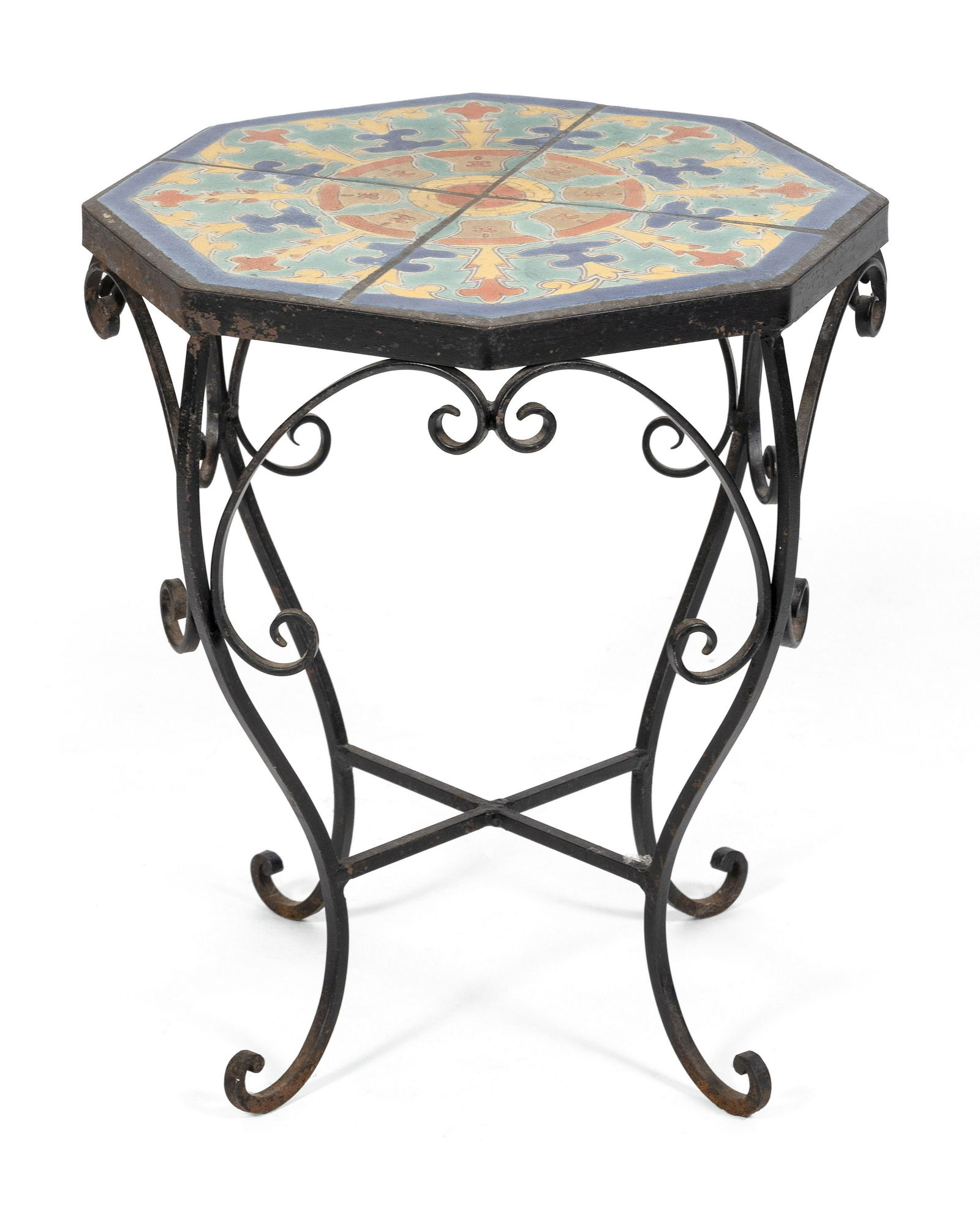 POTTERY TILE-TOP TABLE Late 20th Century Height 20”. (1 of 3)