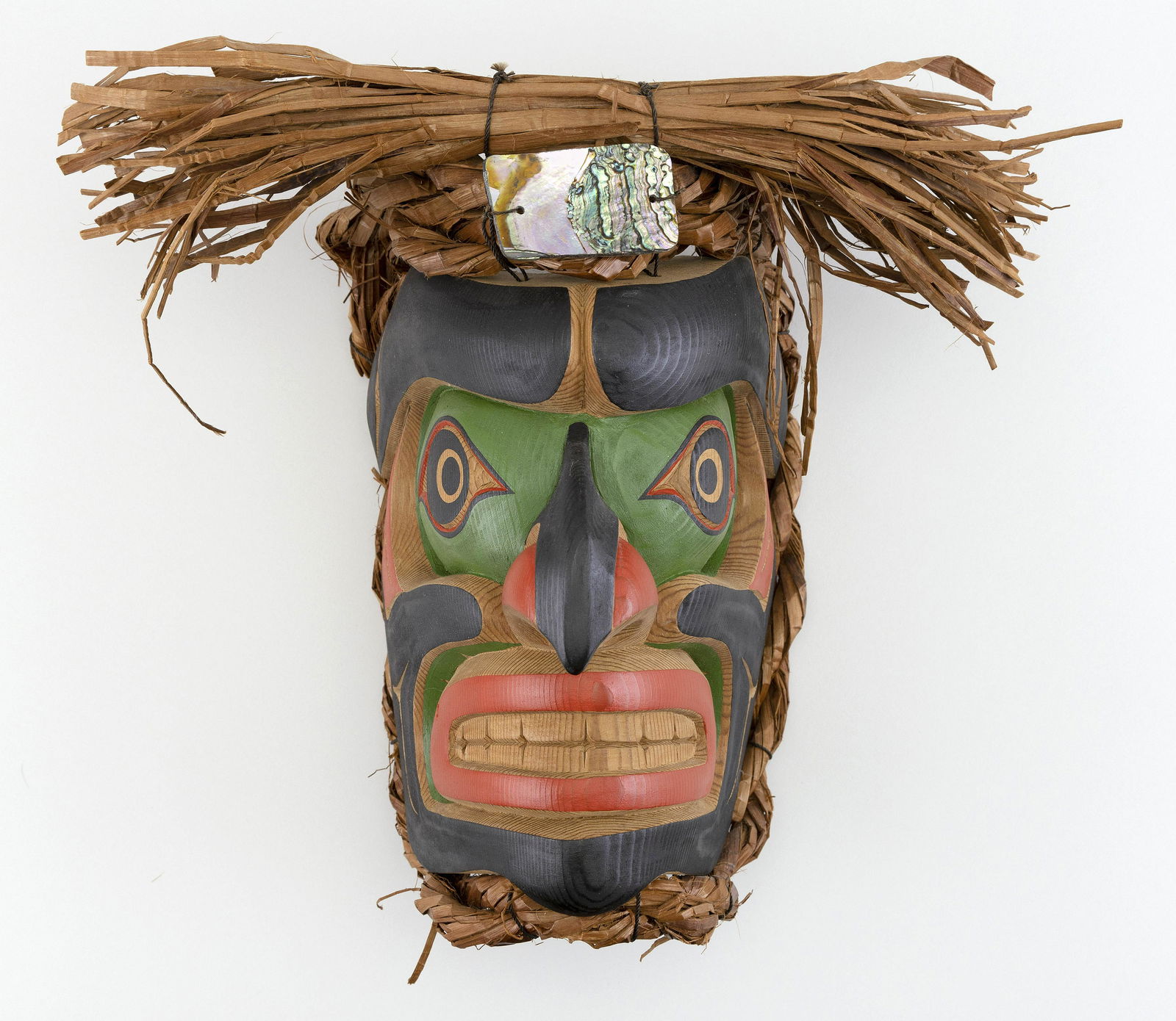 NORTHWEST COASTAL POLYCHROME WOODEN MASK Height 12.5”. (1 of 3)