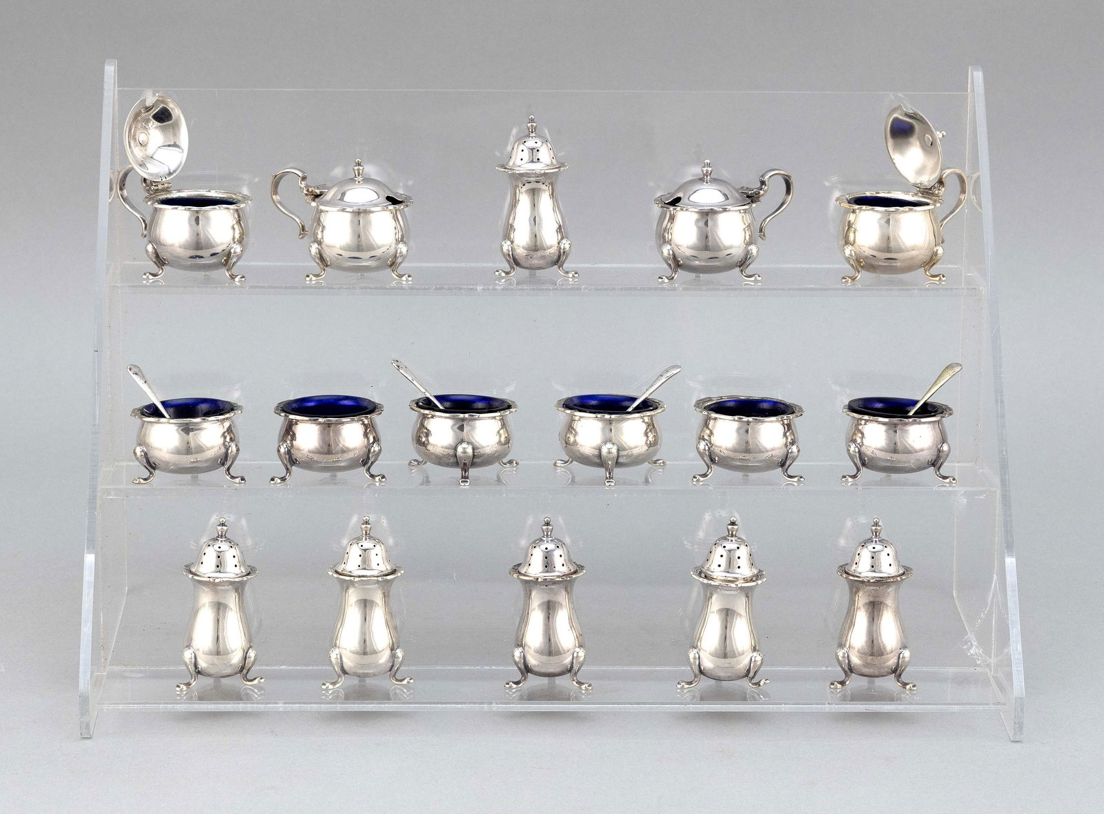 MAPPIN & WEBB SILVER PLATED CONDIMENT SERVICE Mid-20th (1 of 1)