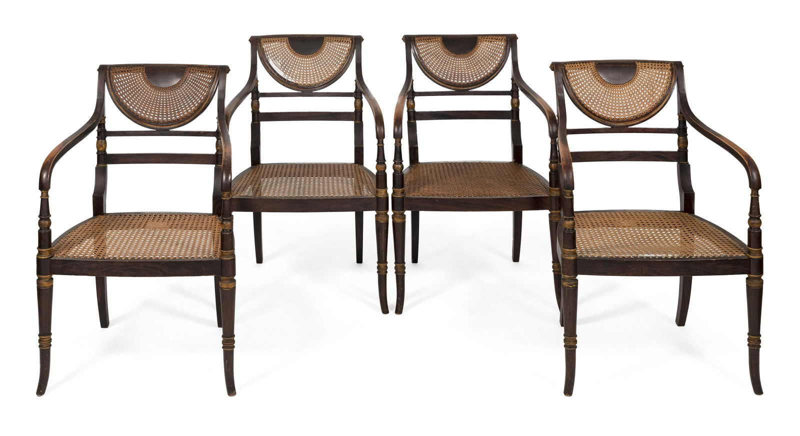 SET OF FOUR ENGLISH REGENCY ARMCHAIRS First Half of the (1 of 1)