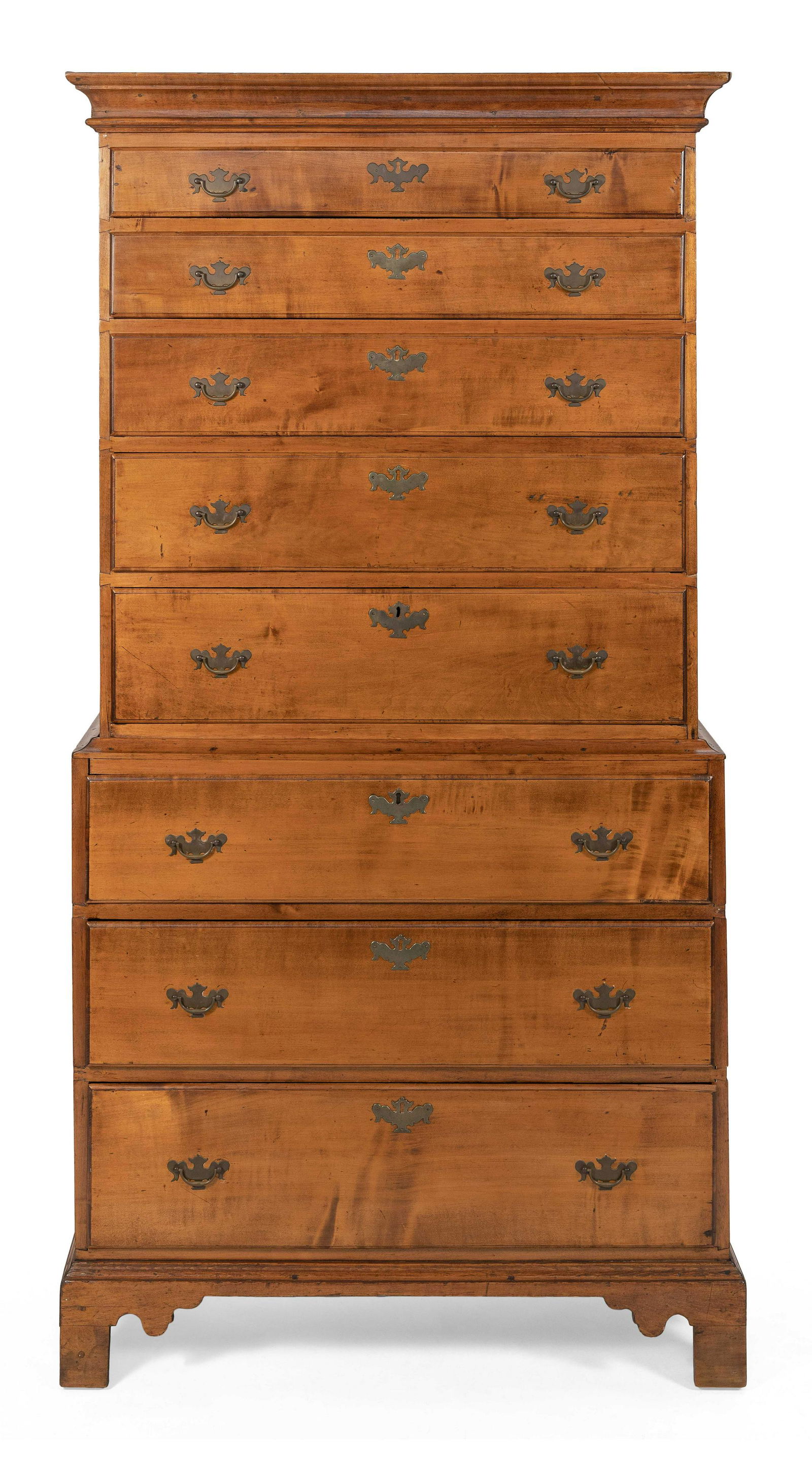 CHIPPENDALE CHEST-ON-CHEST Connecticut, Circa 1780 (1 of 3)