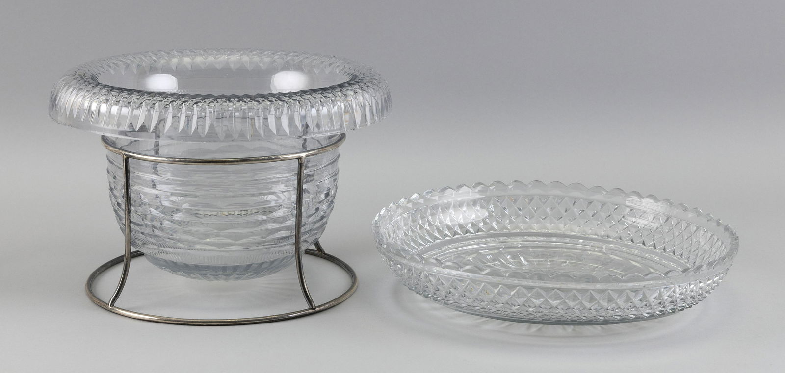 TWO CUT GLASS BOWLS 20th Century (1 of 2)