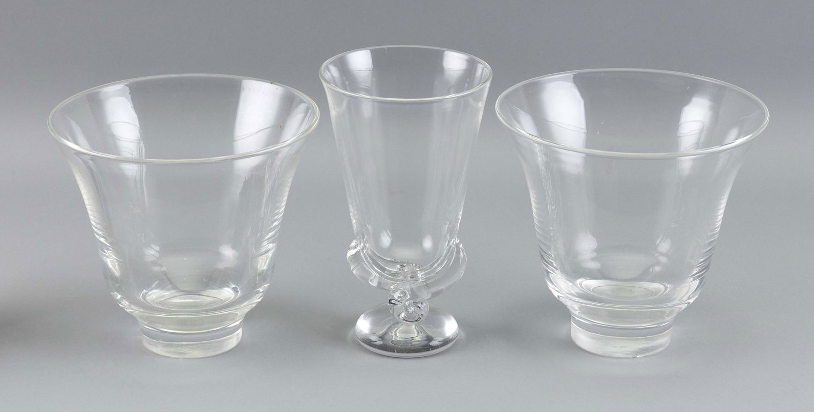 THREE STEUBEN CRYSTAL VASES 20th Century (1 of 1)