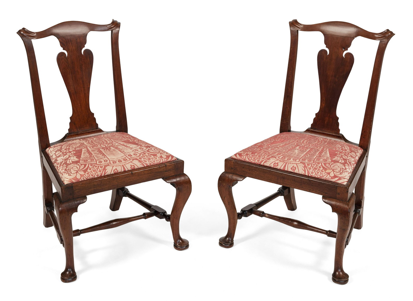 PAIR OF QUEEN ANNE TRANSITIONAL SIDE CHAIRS Eastern (1 of 1)