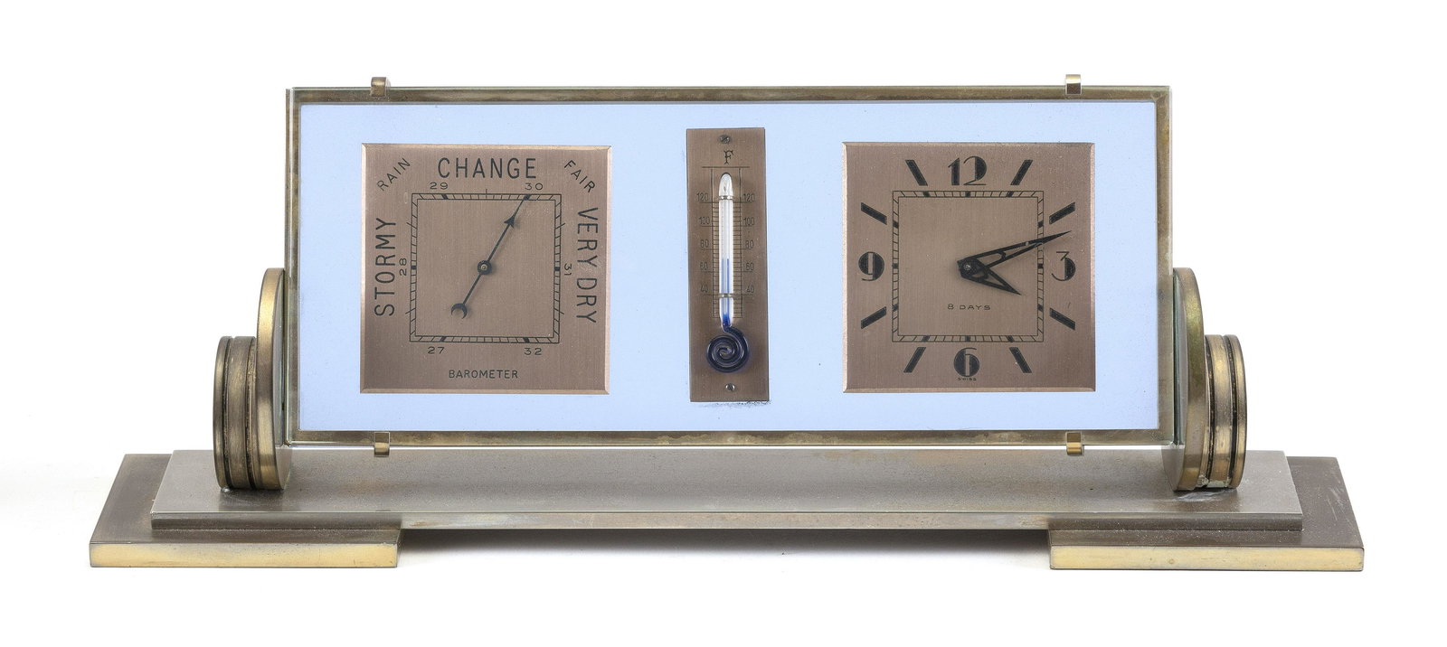 ART DECO DESKTOP CLOCK AND BAROMETER SET First Half of (1 of 3)
