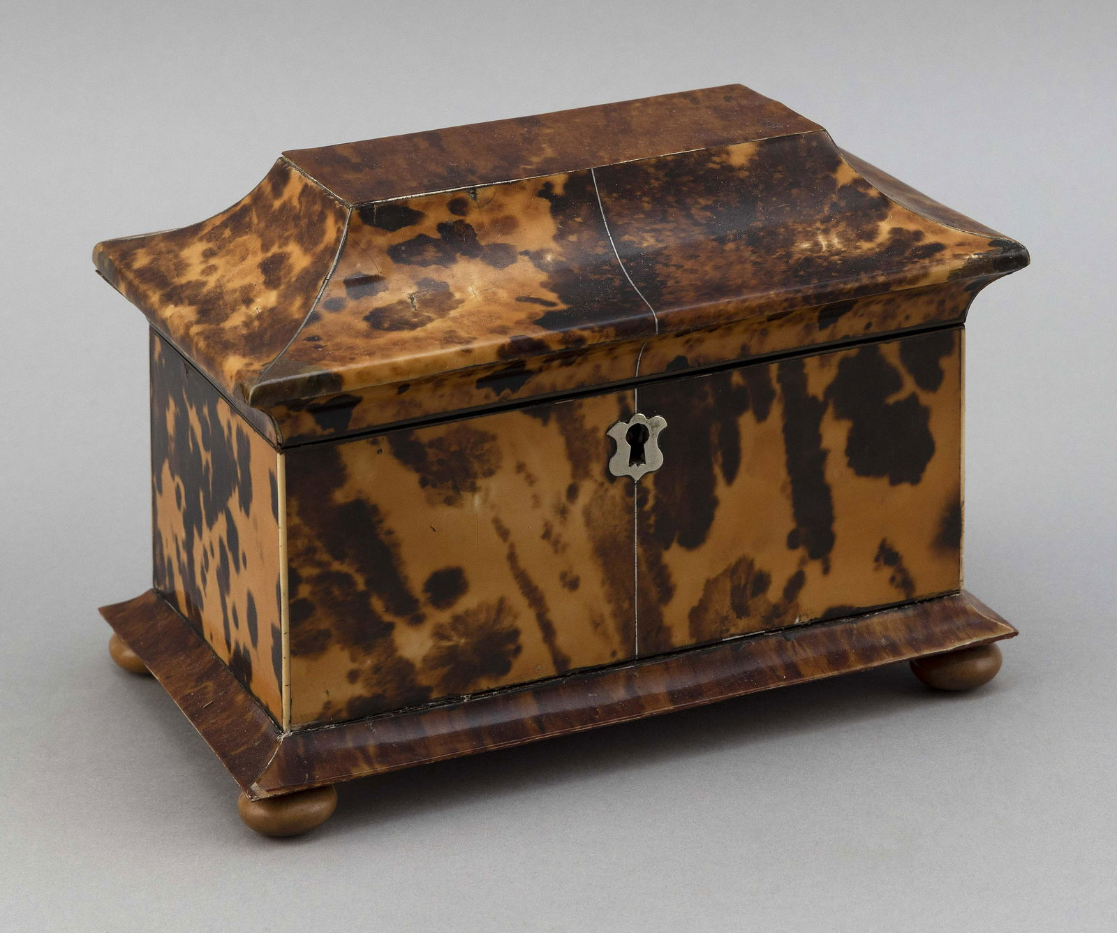 ENGLISH TEA CADDY 19th Century Height 5.5". Width 7.5". (1 of 3)