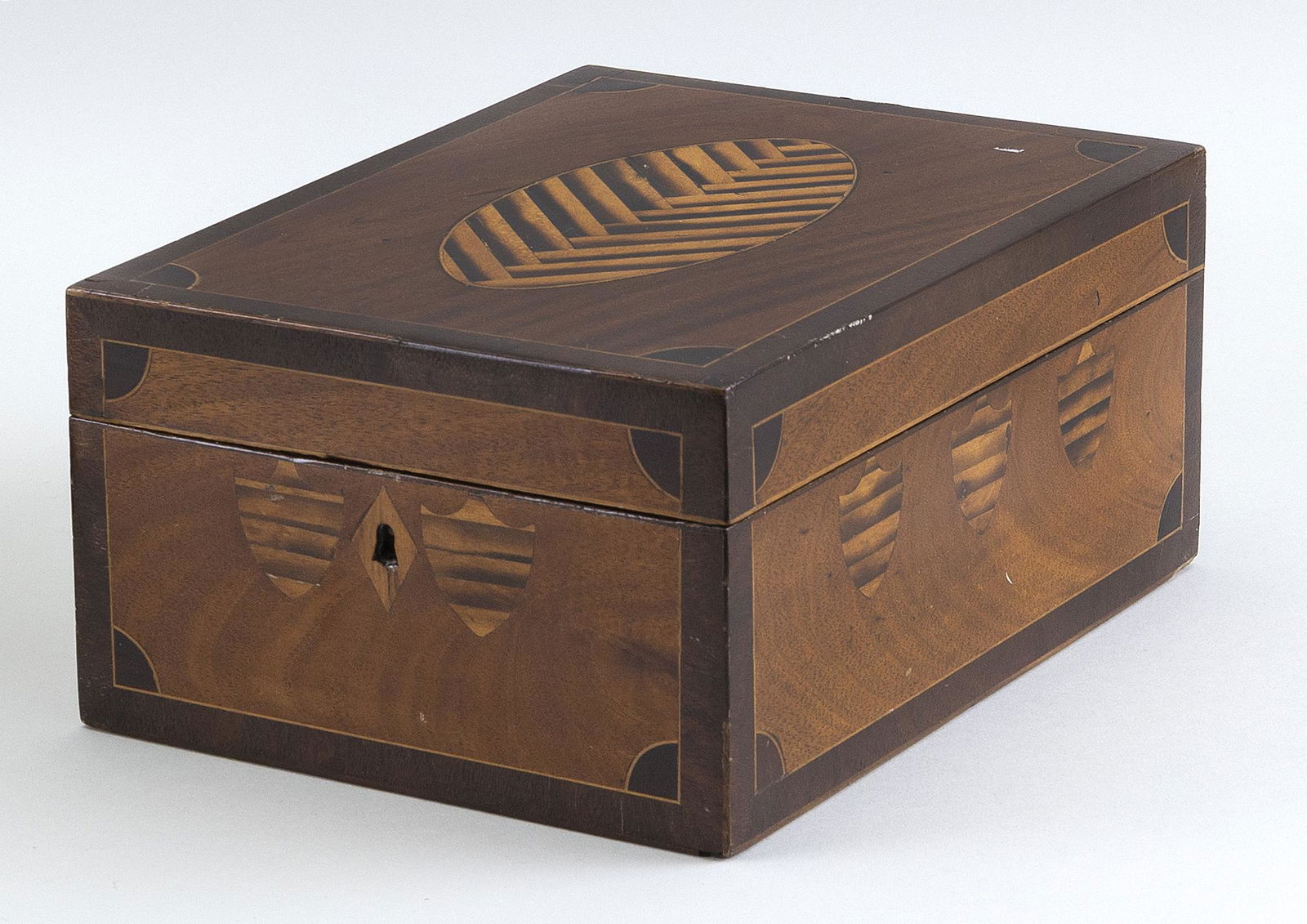 MARQUETRY TRAVELING CASE 19th Century Height 4.25". (1 of 3)
