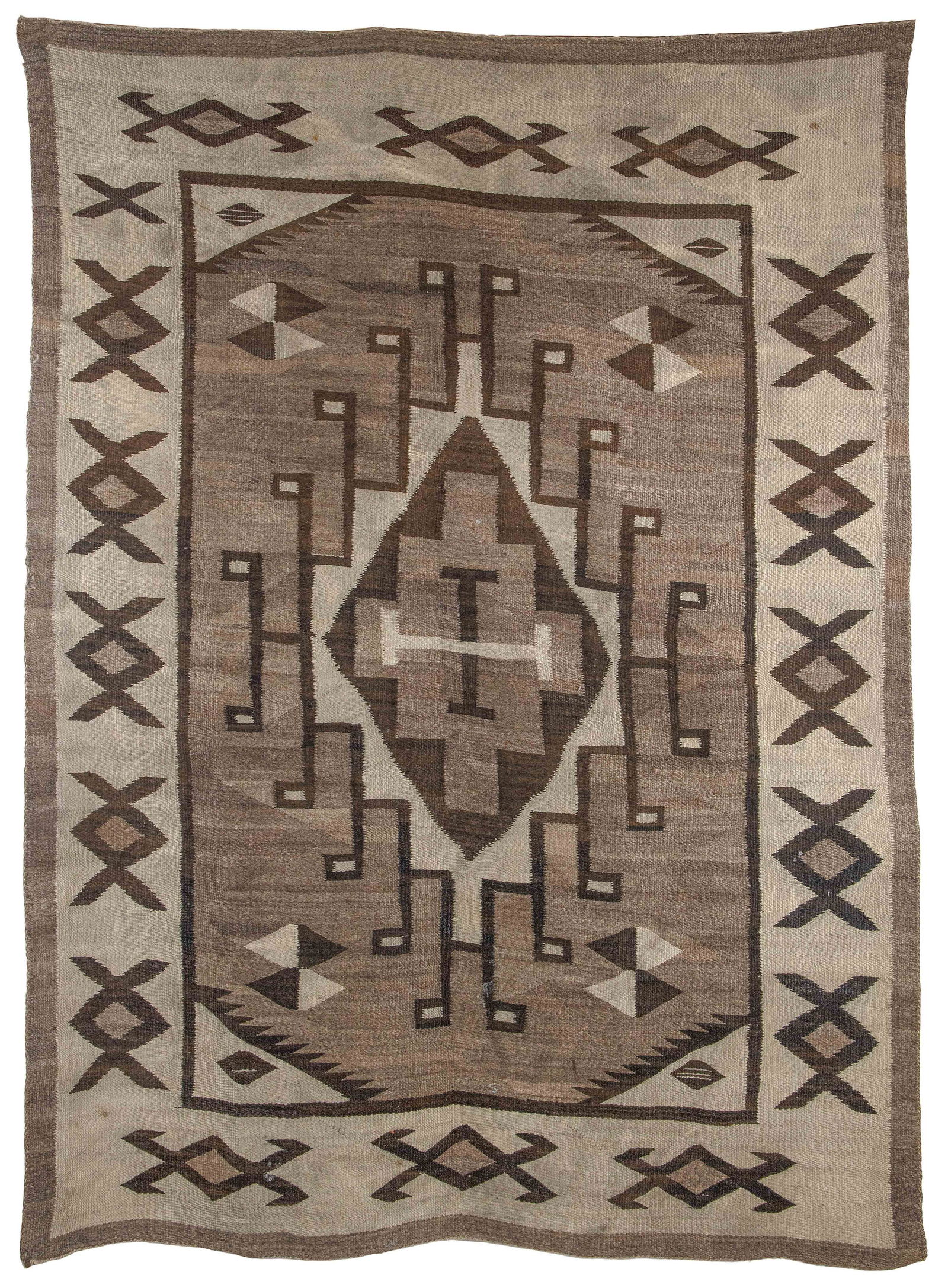 NAVAJO TWO GRAY HILLS RUG: 4'3" X 5'9" First Quarter of (1 of 1)