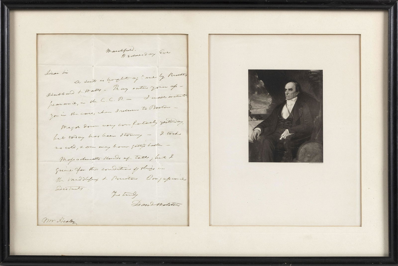 DANIEL WEBSTER AUTOGRAPHED LETTER SIGNED 19th Century (1 of 2)